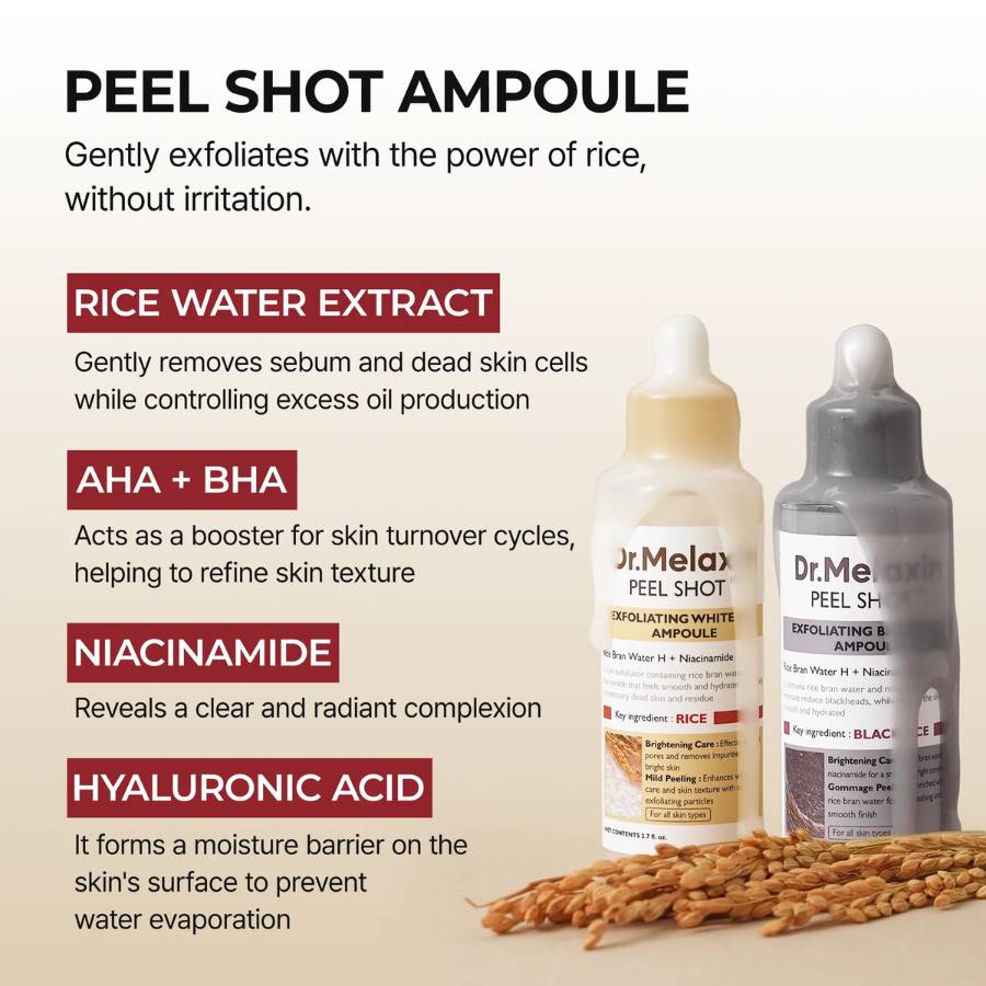 Peel Shot Glow Duo: White Rice Brightening & Black Rice Refining Ampoules (Buy 1 Get 1 Free) - skinfleur
