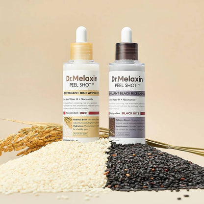 Peel Shot Glow Duo: White Rice Brightening & Black Rice Refining Ampoules (Buy 1 Get 1 Free) - skinfleur